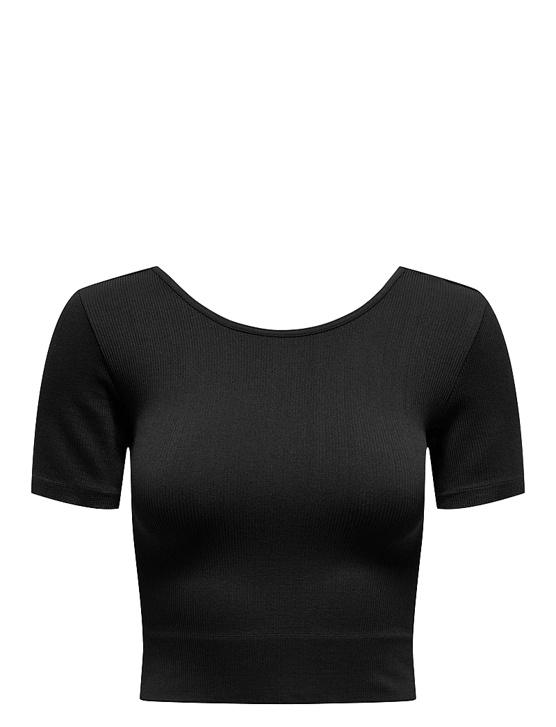 Only Play - ONPJAIA LIFE SS 2-WAY CROP SEAM TOP NOOS - t-shirts - black - 1