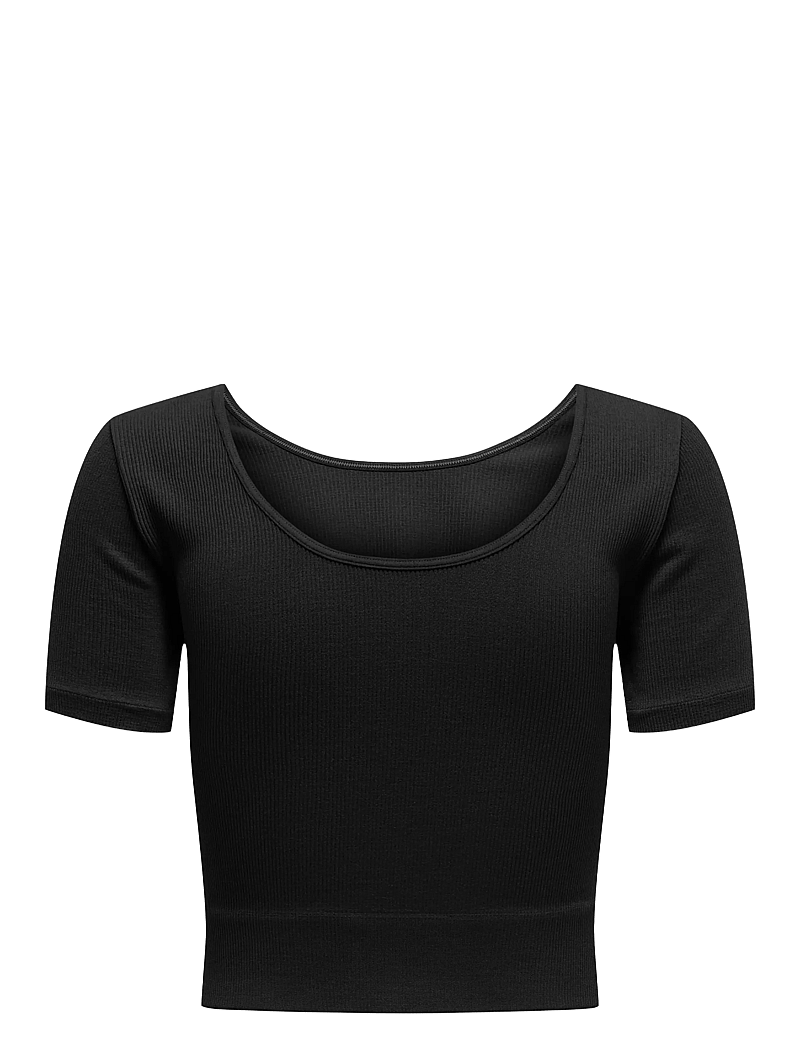 Only Play - ONPJAIA LIFE SS 2-WAY CROP SEAM TOP NOOS - t-shirts - black - 2