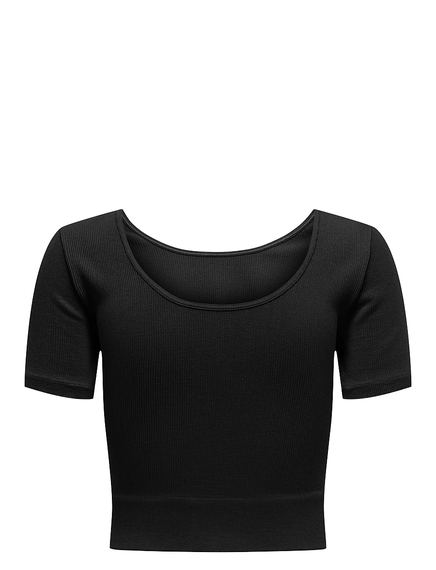 Only Play - ONPJAIA SS 2-WAY CROP SEAM TOP NOOS - t-shirts - black - 2
