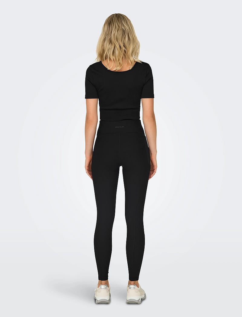 Only Play - ONPJAIA LIFE SS 2-WAY CROP SEAM TOP NOOS - t-shirts - black - 3