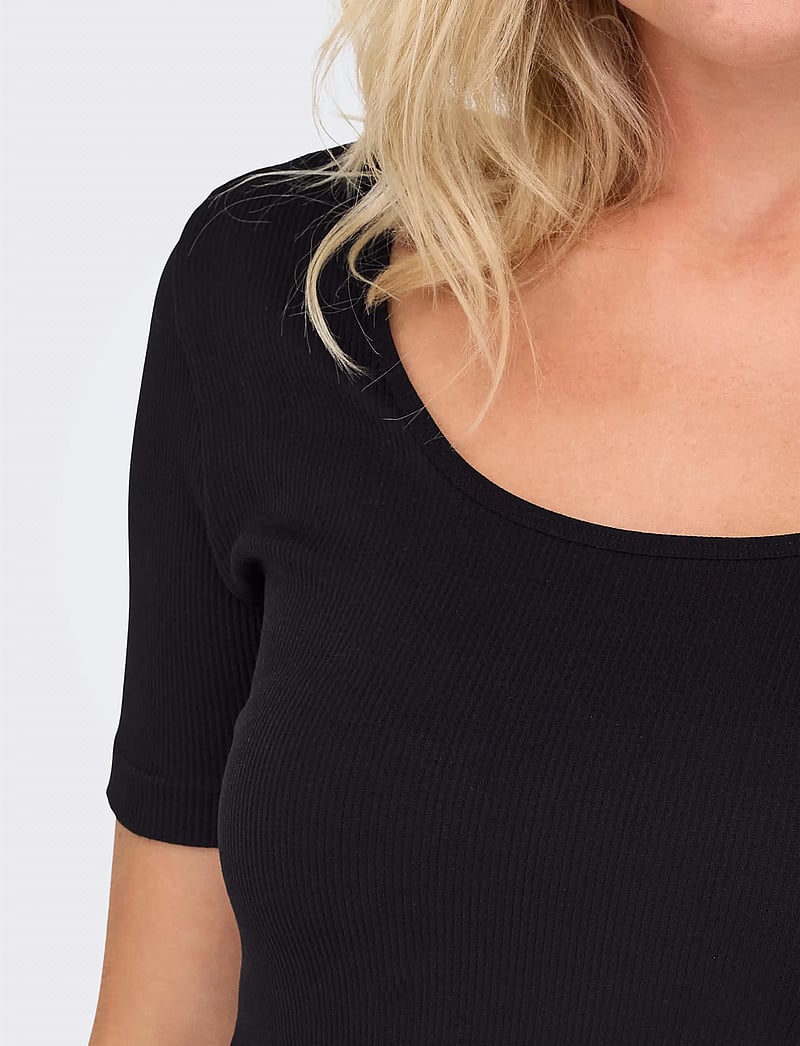 Only Play - ONPJAIA LIFE SS 2-WAY CROP SEAM TOP NOOS - t-shirts - black - 5