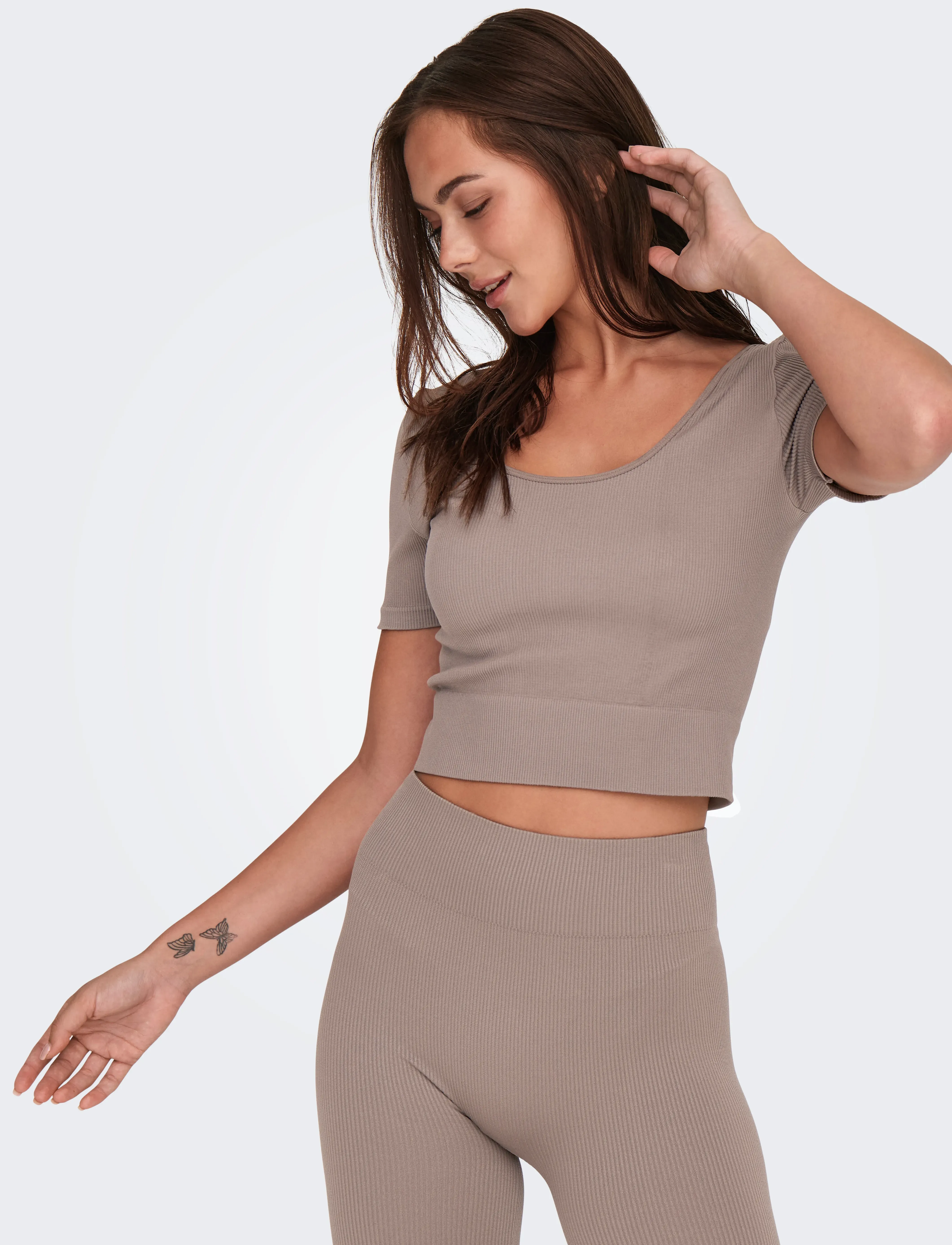 Only Play - ONPJAIA SS 2-WAY CROP SEAM TOP NOOS - t-shirts - falcon - 4