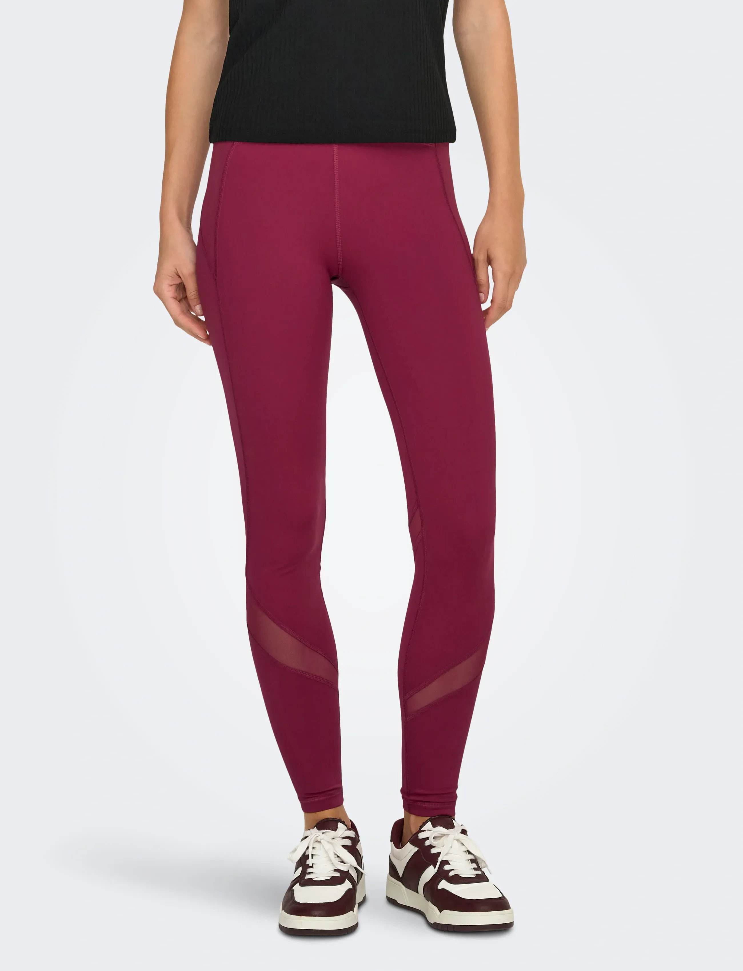 Only Play Onprya-3-Posh Hw Pck Tights Noos, Kvinder, Højtaljede Mesh Panel Tights, Bordeaux, Str: S