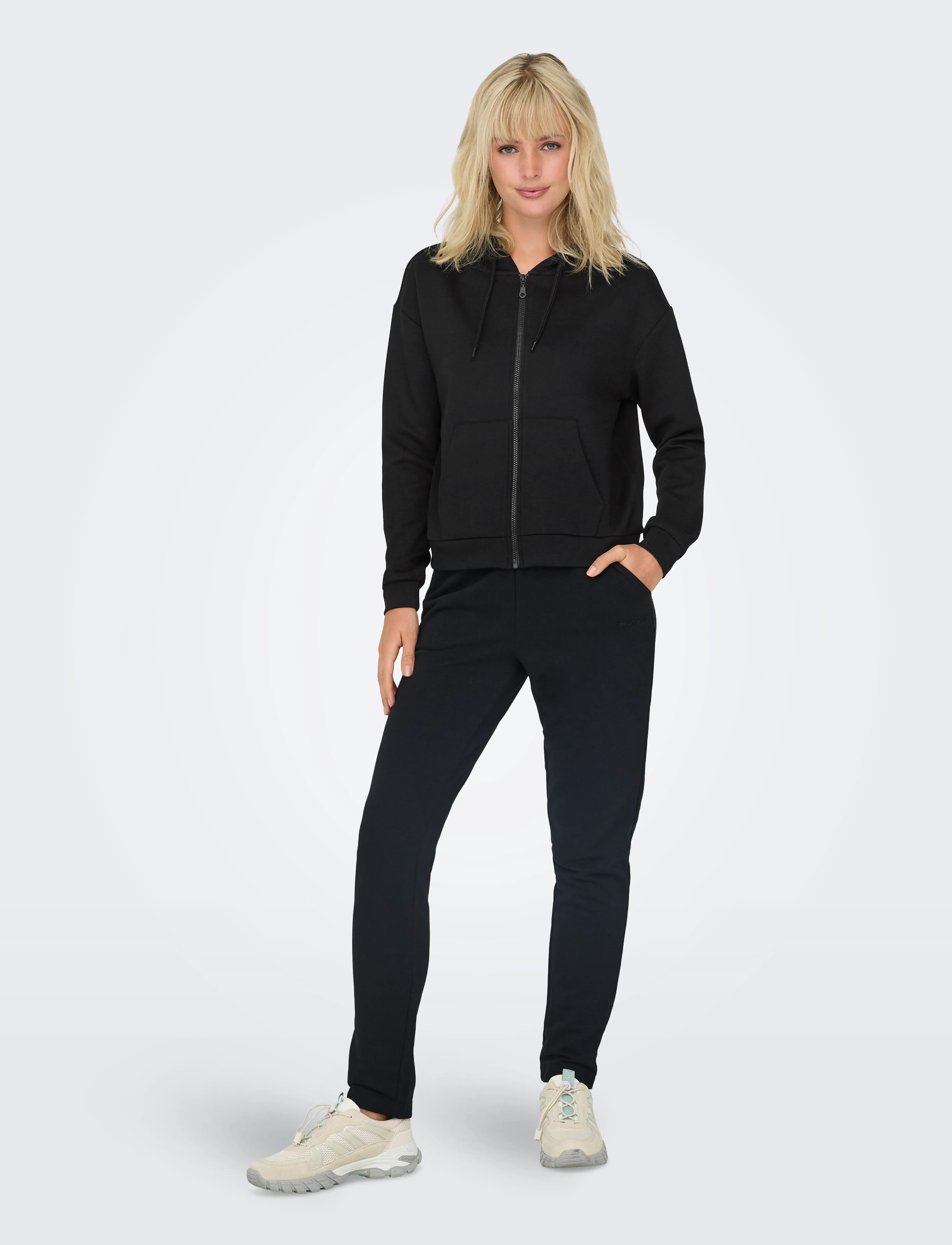 Only Play - ONPLOUNGE HOOD FZ LS SWT NOOS - overdele - black - 4