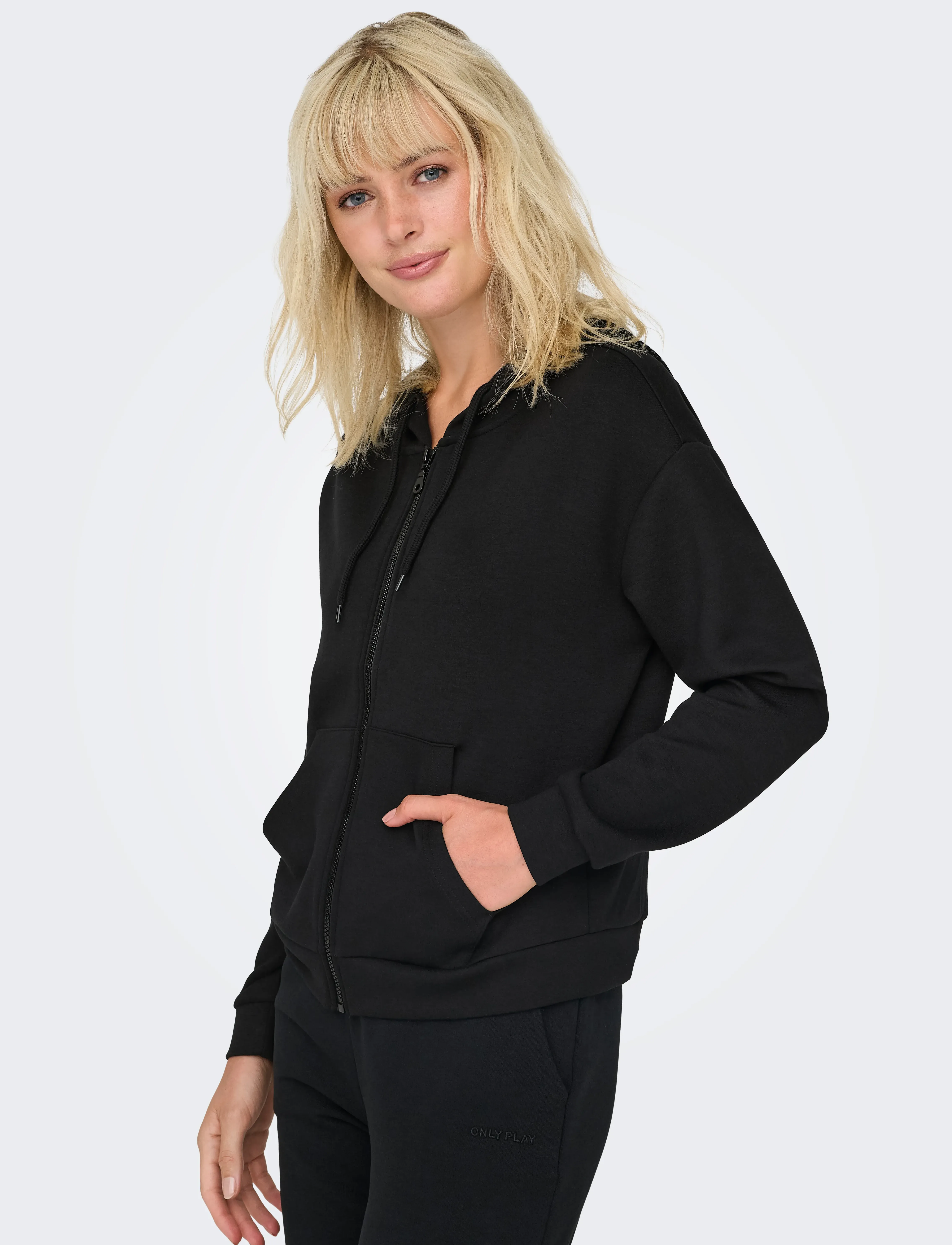 Only Play - ONPLOUNGE HOOD FZ LS SWT NOOS - overdele - black - 5