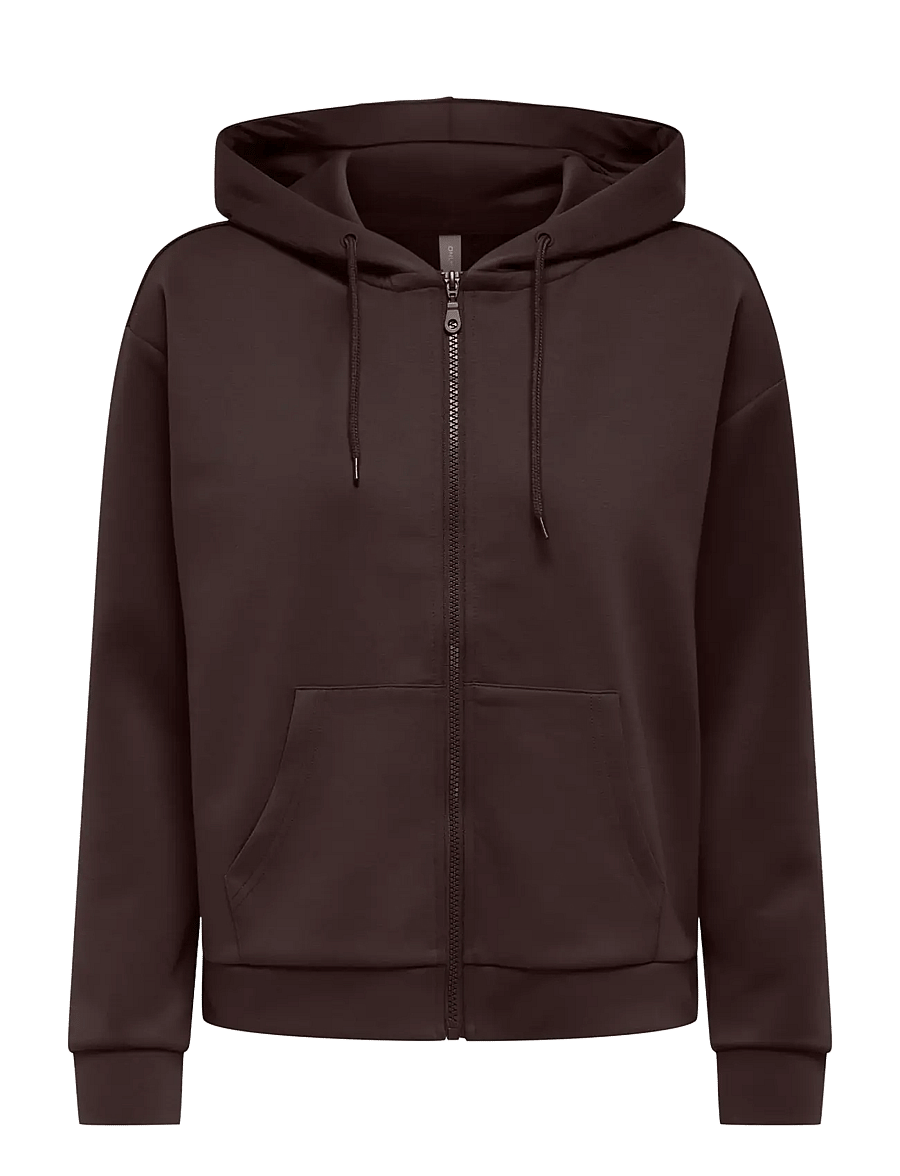 Only Play - ONPLOUNGE HOOD FZ LS SWT NOOS - sweatshirts - chocolate torte - 0