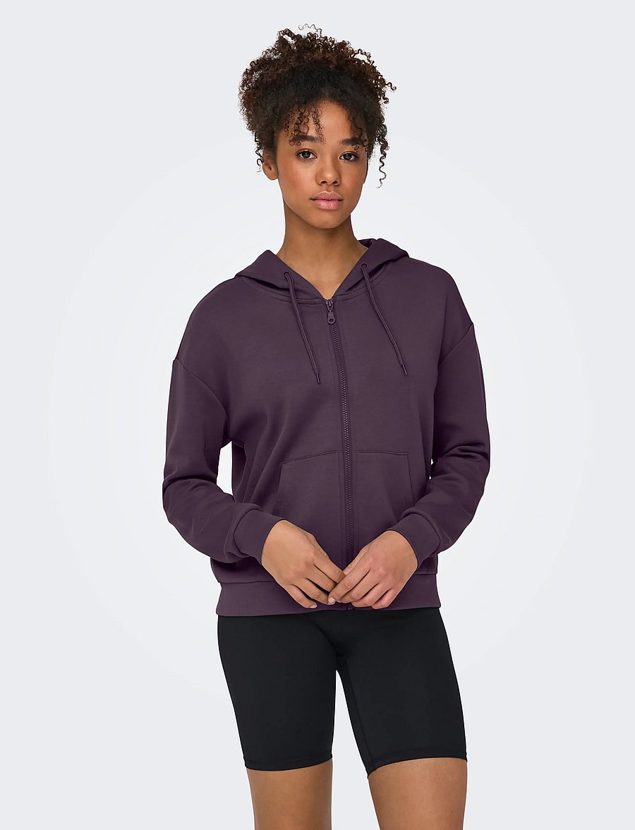 Only Play - ONPLOUNGE HOOD FZ LS SWT NOOS - sweatshirts - plum perfect - 0