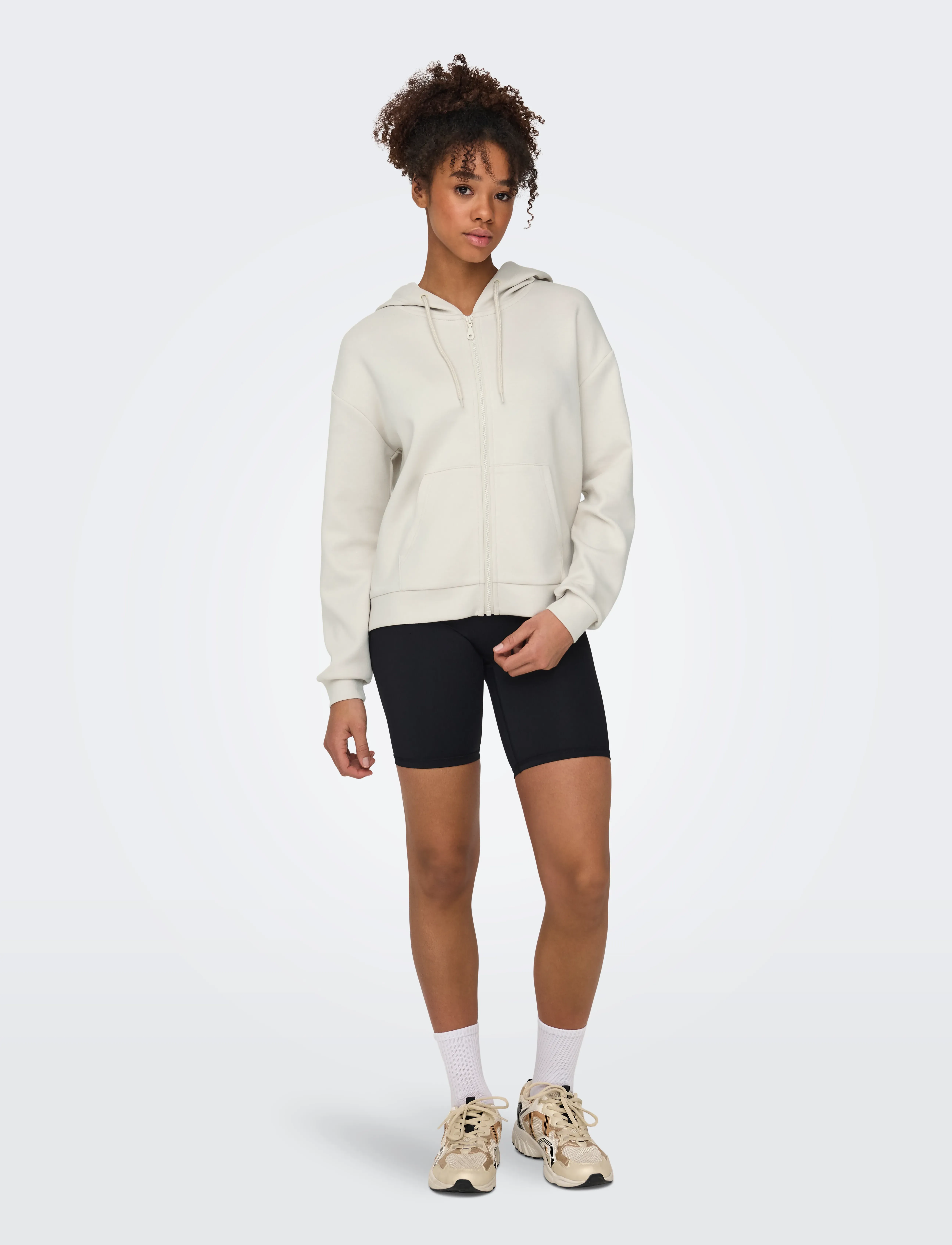 Only Play - ONPLOUNGE HOOD FZ LS SWT NOOS - sweatshirts - pumice stone - 4