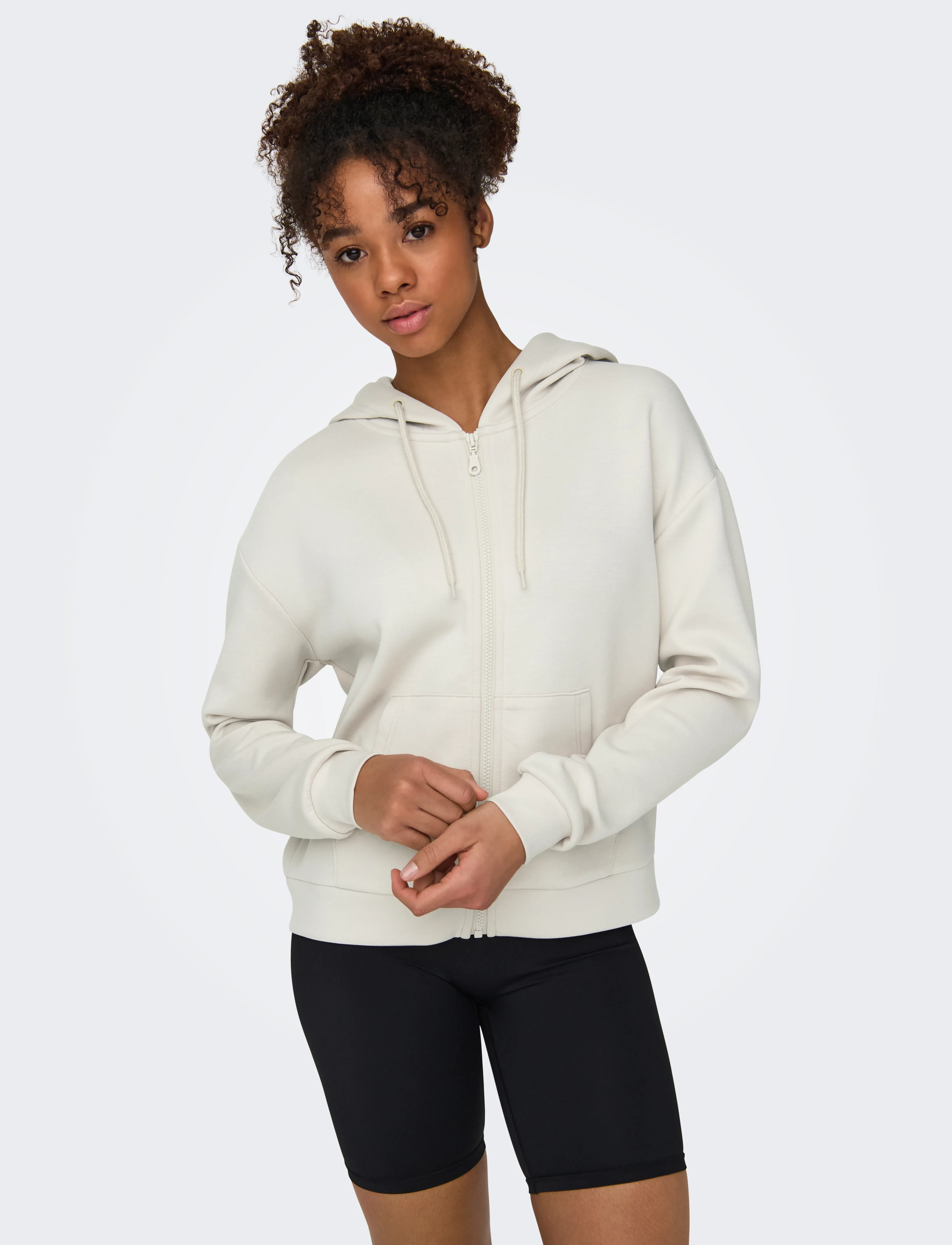 Only Play - ONPLOUNGE HOOD FZ LS SWT NOOS - sweatshirts - pumice stone - 5
