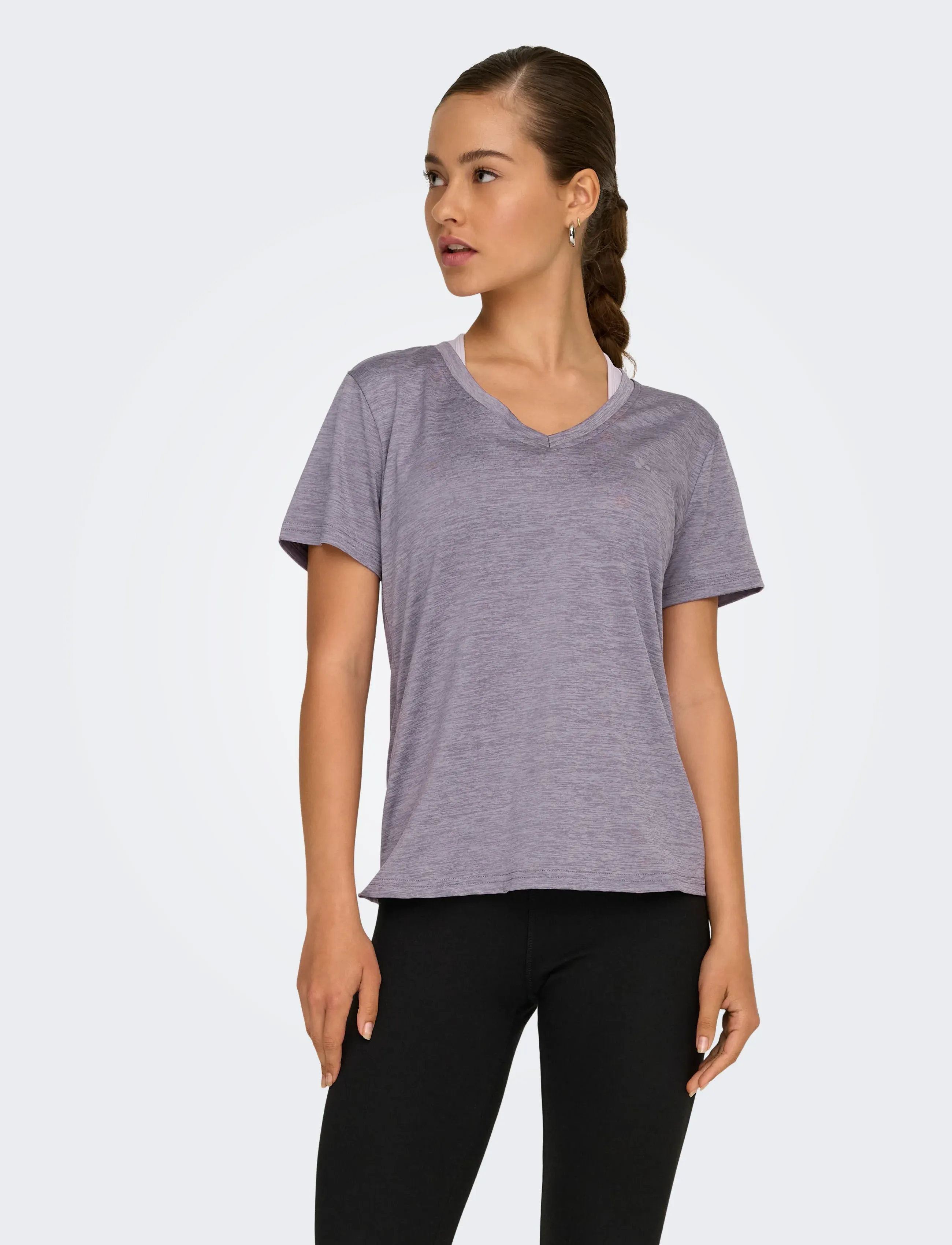 Only Play ONPCORE VN SS REG TEE NOOS - Stuttermabolir og toppar - GRAY RIDGE / purple