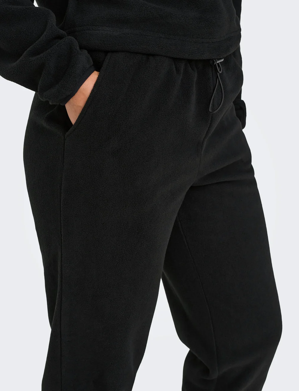 Only Play - ONPFLEE HW REG FLEECE SWT CUFF PNT - treninginės kelnės - black - 4