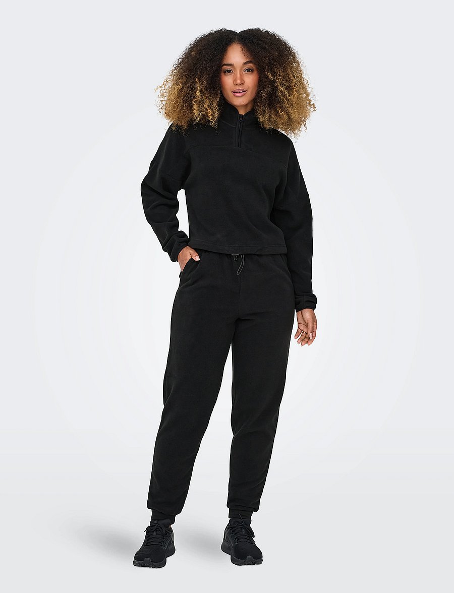 Only Play - ONPFLEE HW REG FLEECE SWT CUFF PNT - black - 5