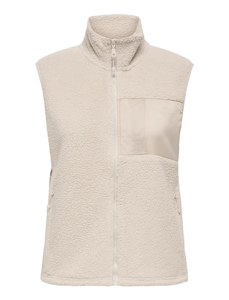 Only Play - ONPCLOUD HN FZ LS FLEECE WAISTCOAT - polary i odzież ocieplająca - pumice stone - 1