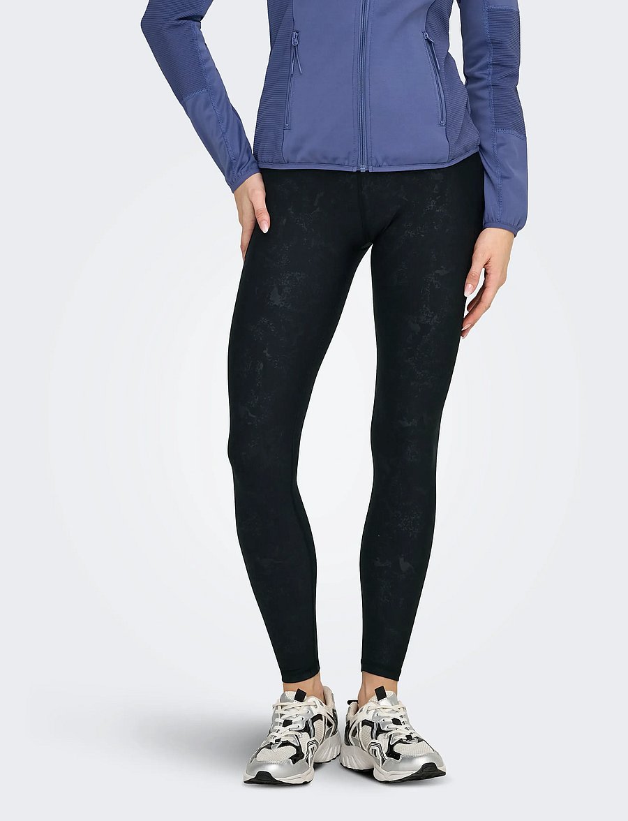 Only Play - ONPJAM-2-SAVE HW PCK AOP TIGHTS - 7/8 länge - black - 0