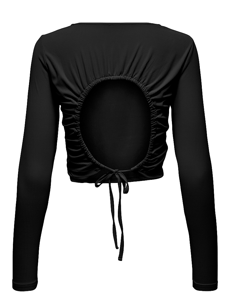 Only Play - ONPHOMIE ON LS CROPPED RIB TEE - crop-tops - black - 1