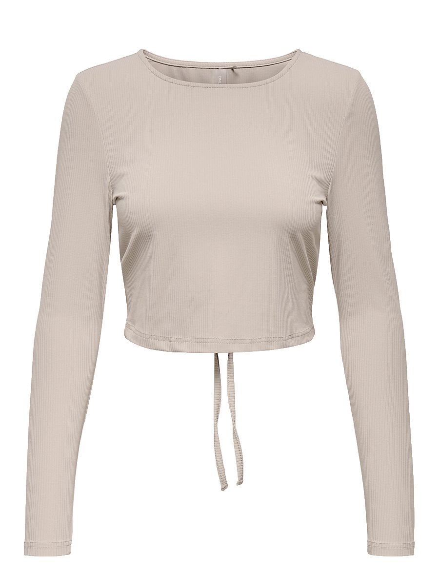 Only Play - ONPHOMIE ON LS CROPPED RIB TEE - crop-tops - nacreous cloud - 0