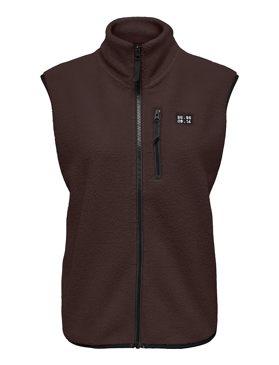 Only Play - ONPMON HN FZIP TEDDY WAISTCOAT - overtøj - chocolate torte - 0