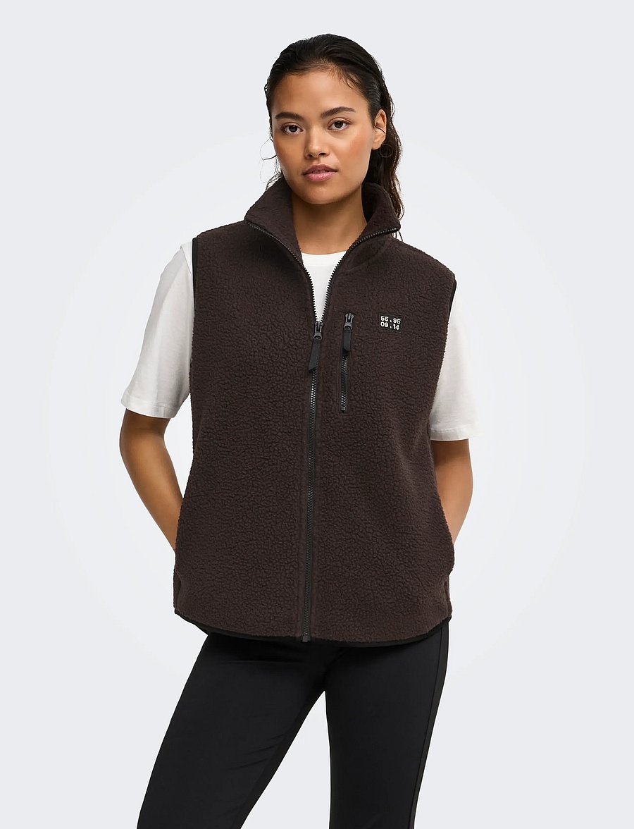 Only Play - ONPMON HN FZIP TEDDY WAISTCOAT - ytterkläder - chocolate torte - 0