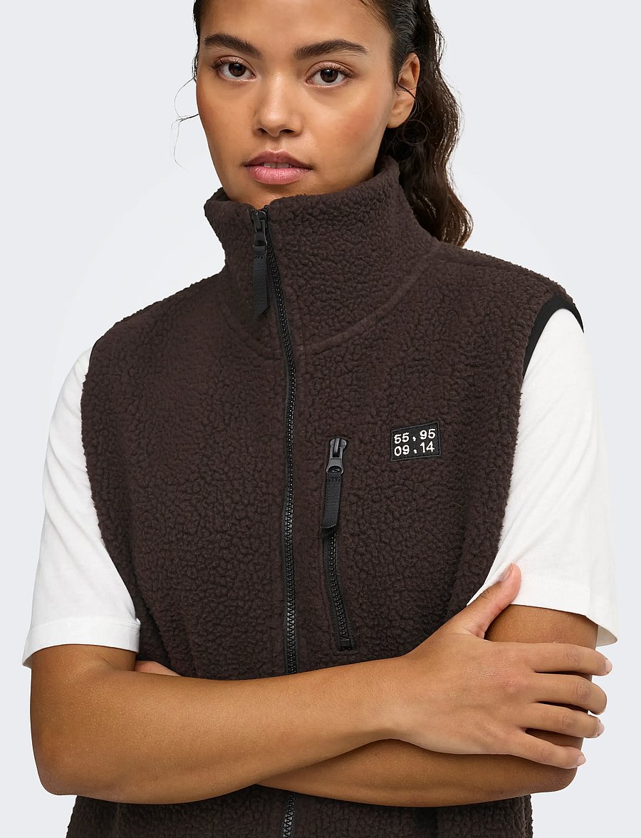 Only Play - ONPMON HN FZIP TEDDY WAISTCOAT - ytterkläder - chocolate torte - 5