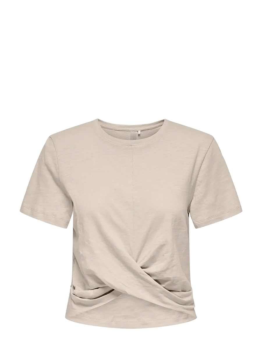 Only Play - ONPCUTE ON SS CROP KNOT JRS TOP - crop-tops - pumice stone - 1
