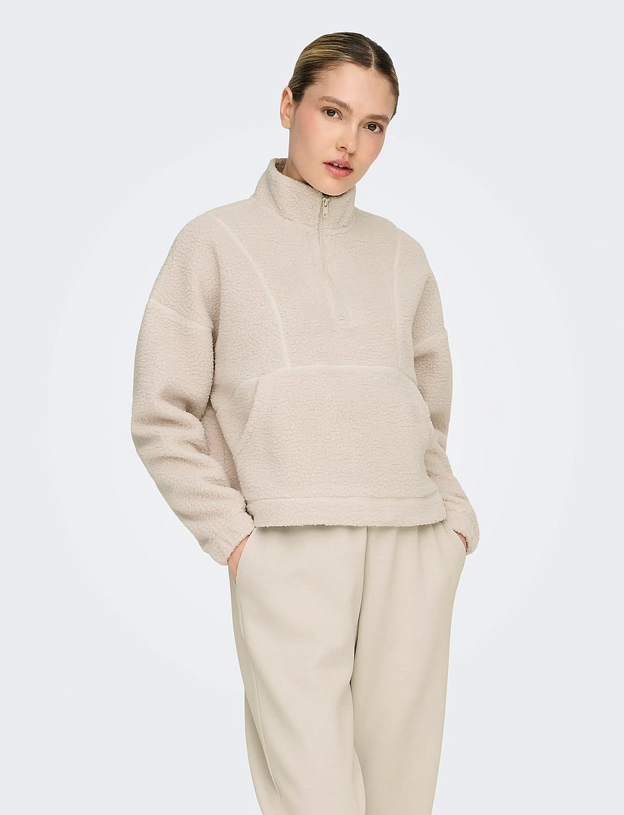 Only Play - ONPMON HN HZ PULLOVER TEDDY SWT - pumice stone - 0