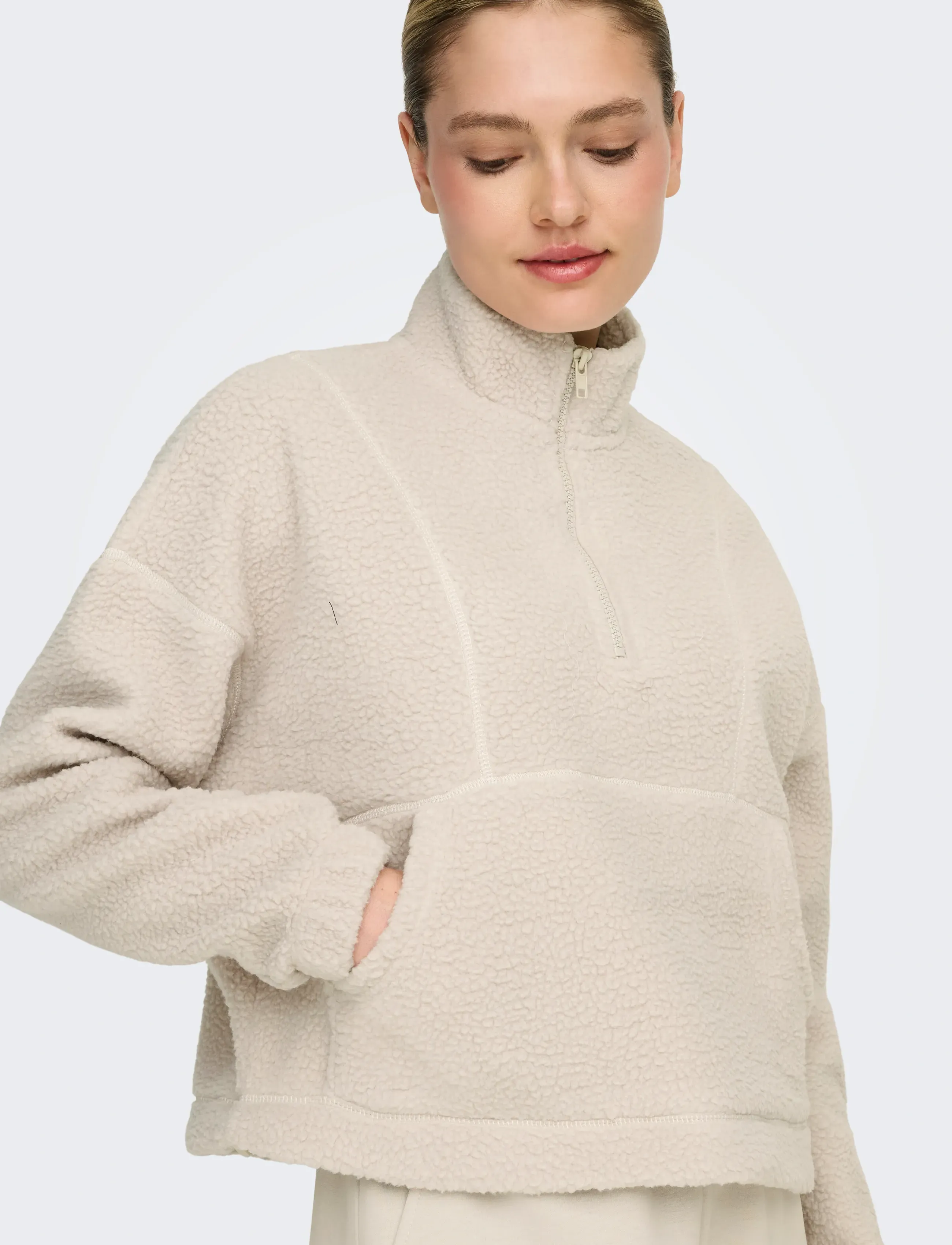 Only Play - ONPMON HN HZ PULLOVER TEDDY SWT - pumice stone - 5