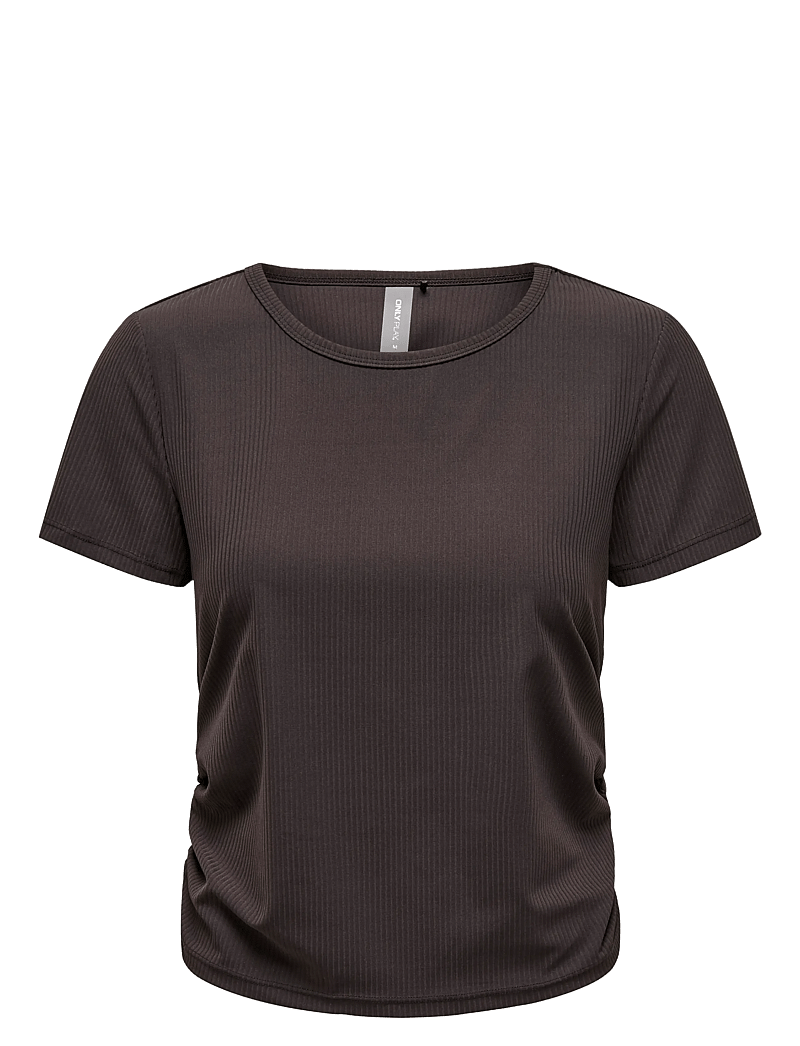 Only Play - ONPHOMIE SS SHORT RIB TOP - t-shirts - chocolate torte - 0