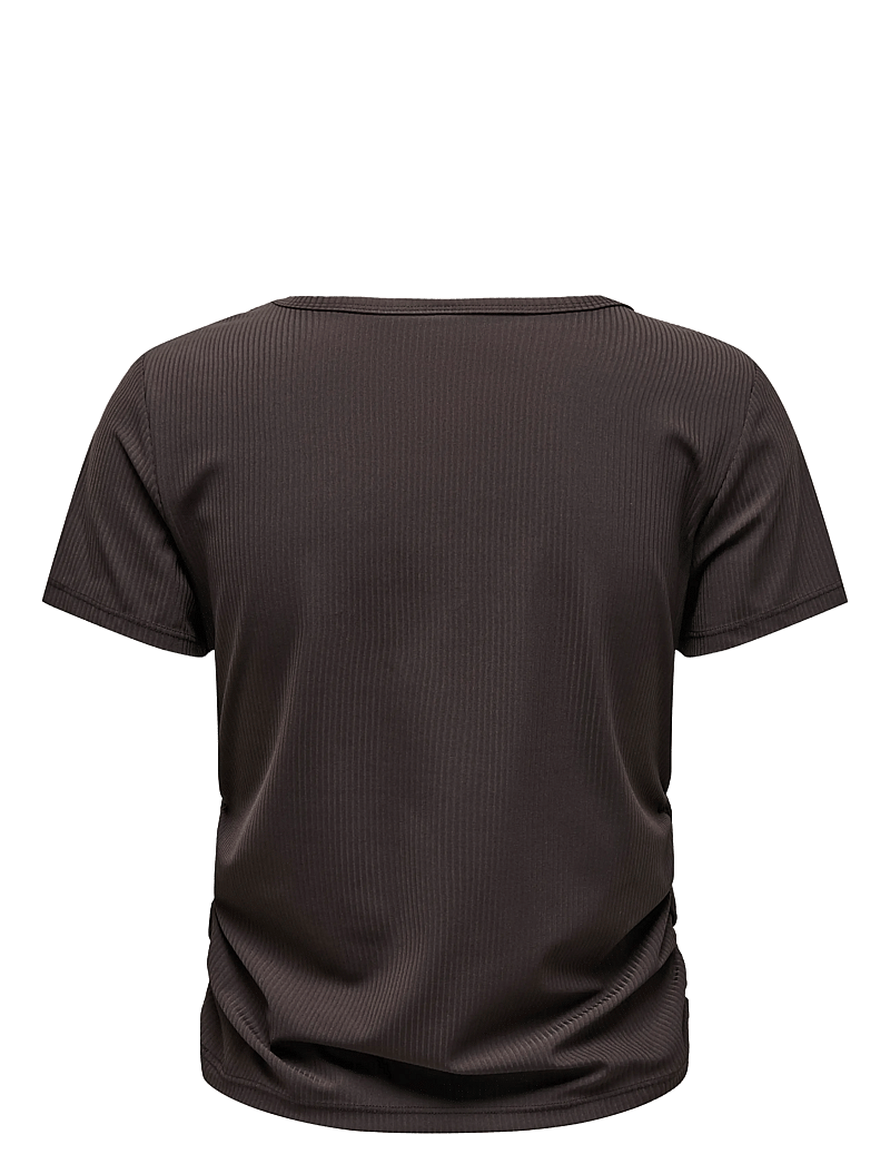 Only Play - ONPHOMIE SS SHORT RIB TOP - t-shirts - chocolate torte - 1