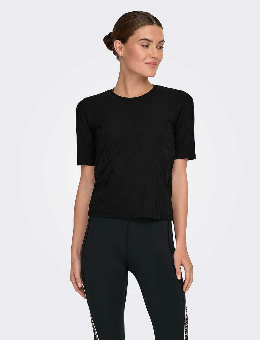 Only Play - ONPSEREN ON 2/4 REG RIB TEE NOOS - alussärgid ja t-särgid - black - 0