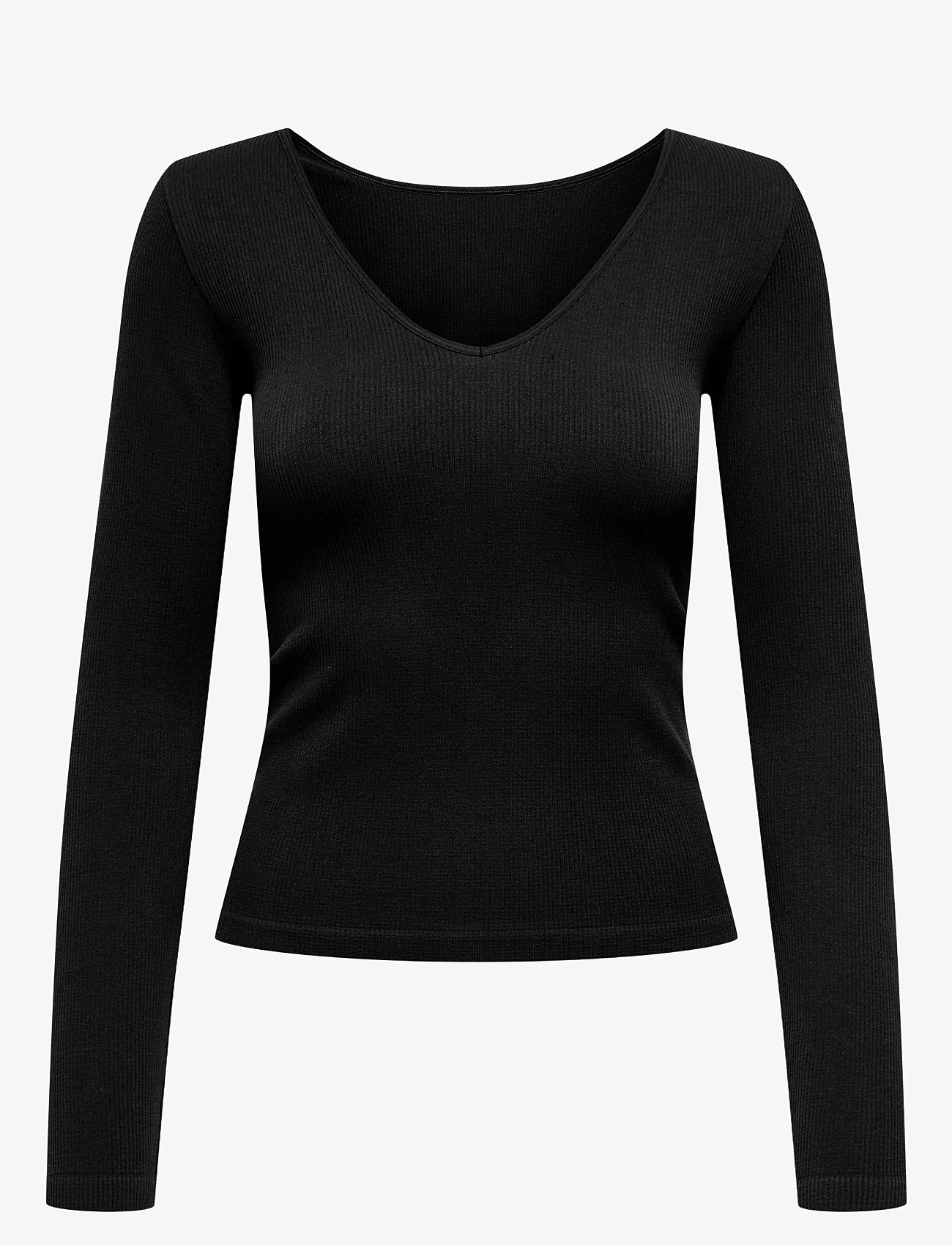 Only Play - ONPJAIA LIFE VN LS 2-WAY SHORT SEAM TOP - alussärgid ja t-särgid - black - 0