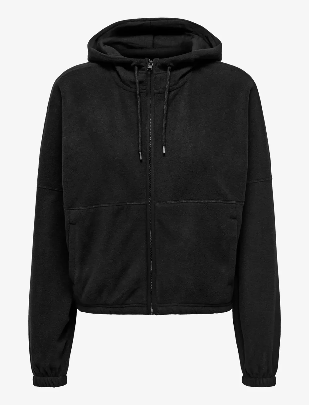 Only Play - ONPFLEE HOOD FZ LS SHORT FLEECE TOP - dressipluusid ja pusad - black - 1