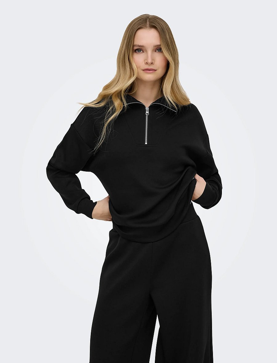 Only Play - ONPLOUNGE HN LS HZ DS SWT NOOS - sweatshirts - black - 0