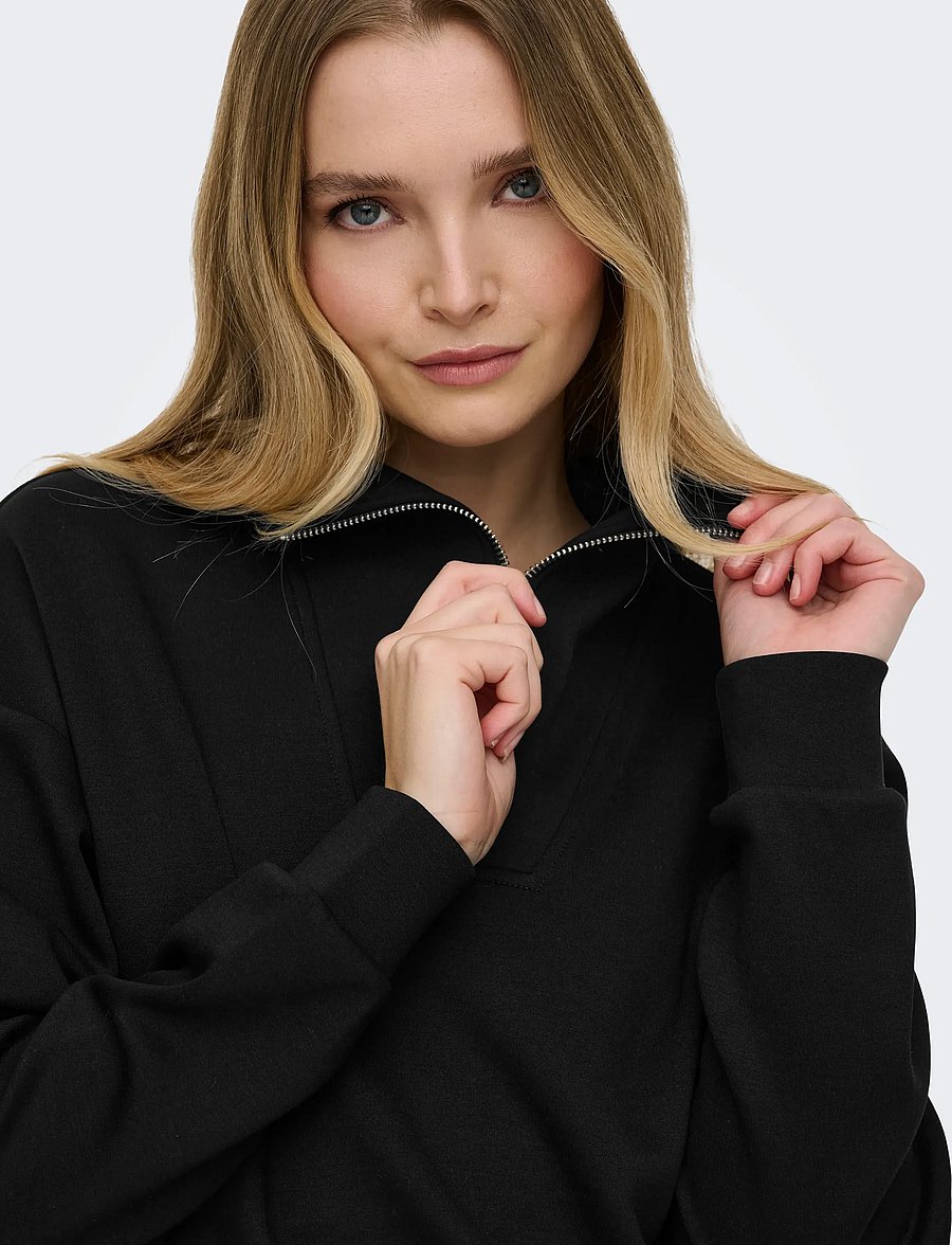 Only Play - ONPLOUNGE HN LS HZ DS SWT NOOS - sweatshirts - black - 5