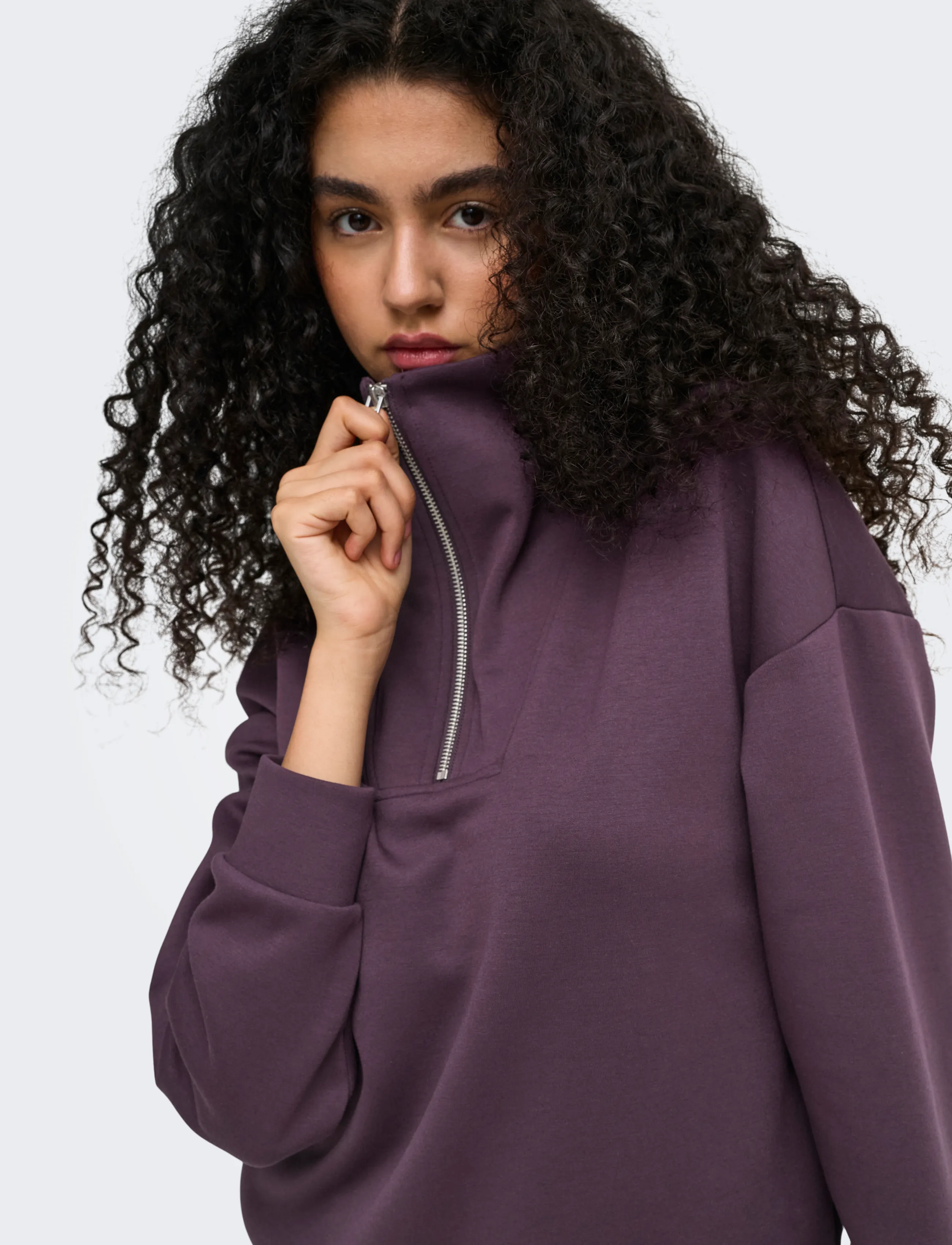 Only Play - ONPLOUNGE HN LS HZ DS SWT NOOS - tops - plum perfect - 5