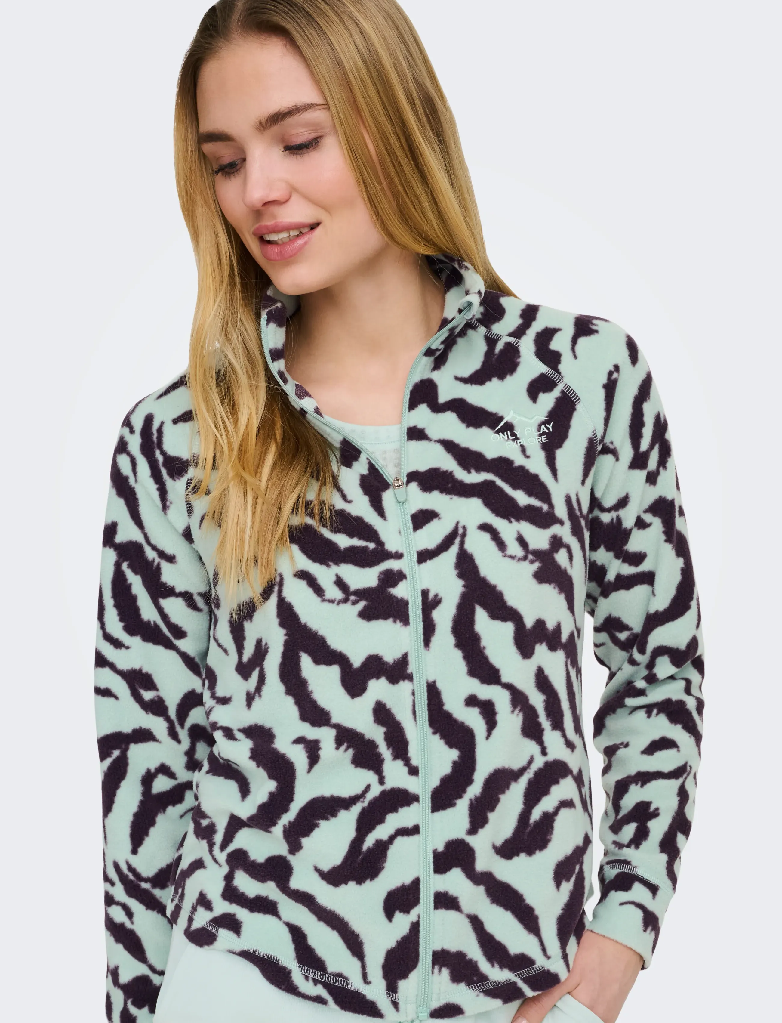 Only Play - ONPINO HN FZ LS FLEECE AOP JCK - overdele - surf spray - 5