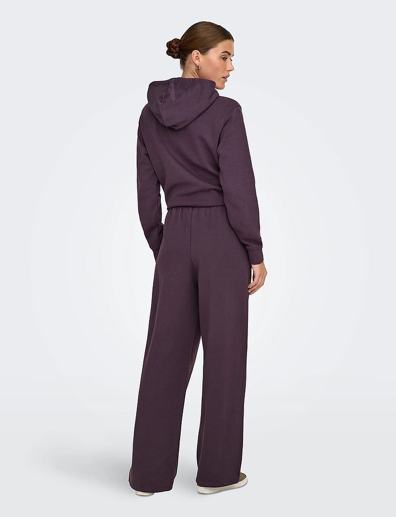 Only Play - ONPJONI LIFE HW BRUSH WIDE SWT PNT - träningsbyxor - plum perfect - 5