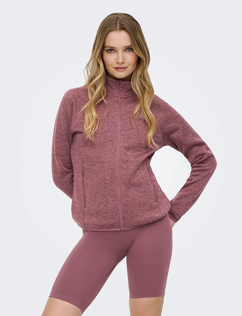 Only Play - ONPNEW-JANE HN FZ LS KNIT FLEECE JCK - friluftsjakker - rose brown - 0