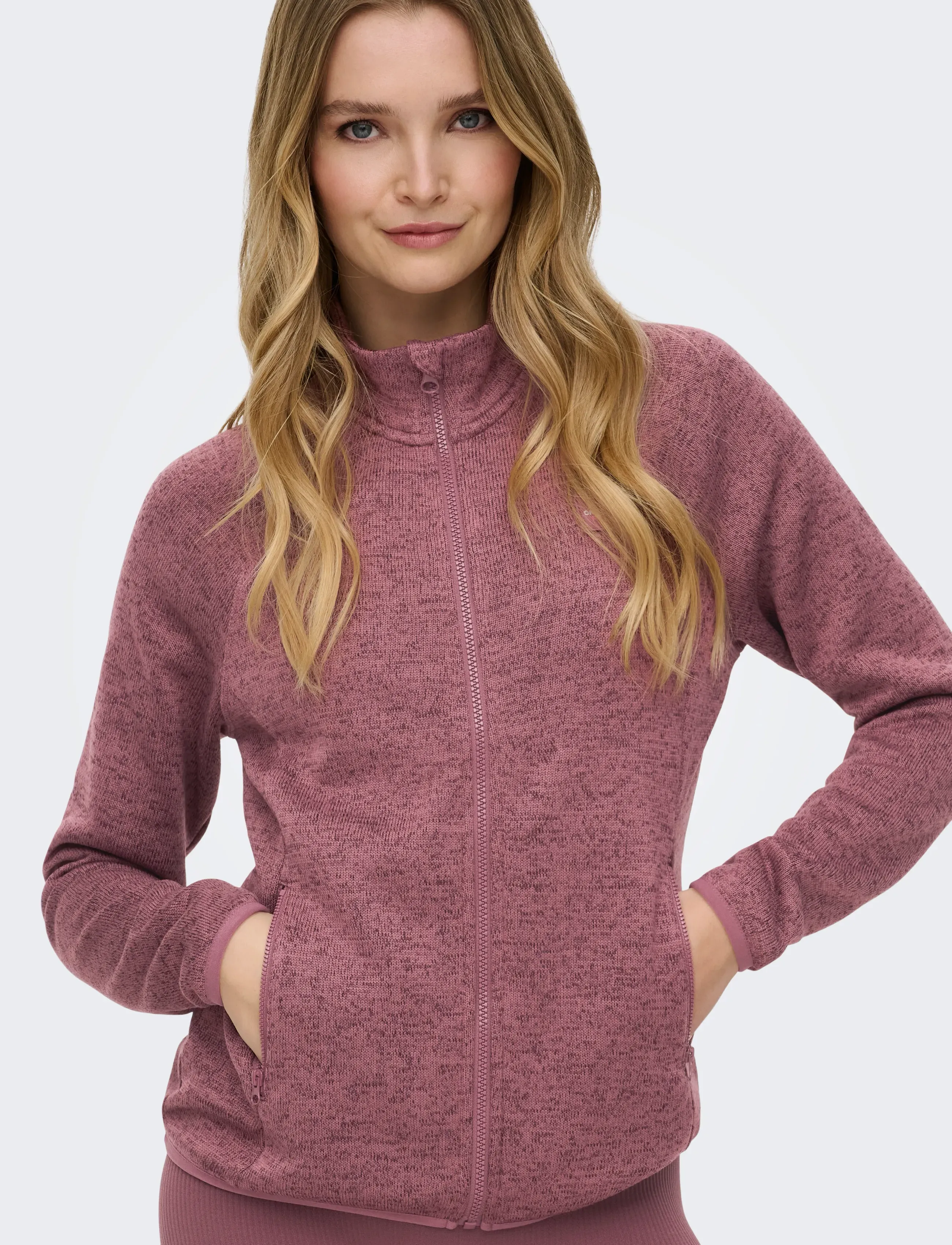 Only Play - ONPNEW-JANE HN FZ LS KNIT FLEECE JCK - outdoor jackets - rose brown - 5