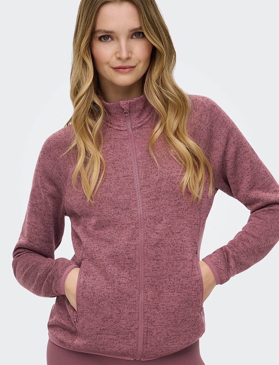 Only Play - ONPNEW-JANE HN FZ LS KNIT FLEECE JCK - välijoped - rose brown - 5