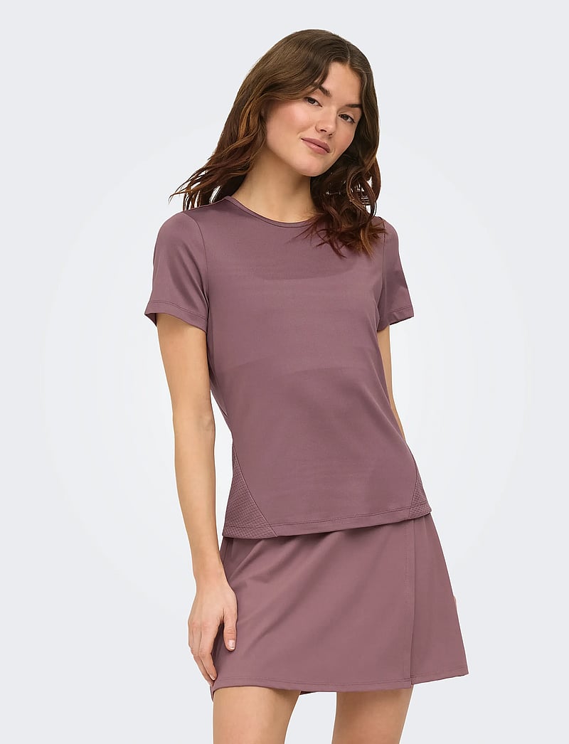 Only Play - ONPEVA ON SS REG TEE - t-shirts - rose brown - 0