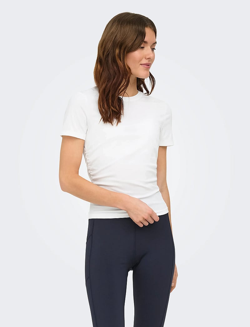 Only Play - ONPCILA ON SS SHORT RIB TOP - t-shirts - white - 0