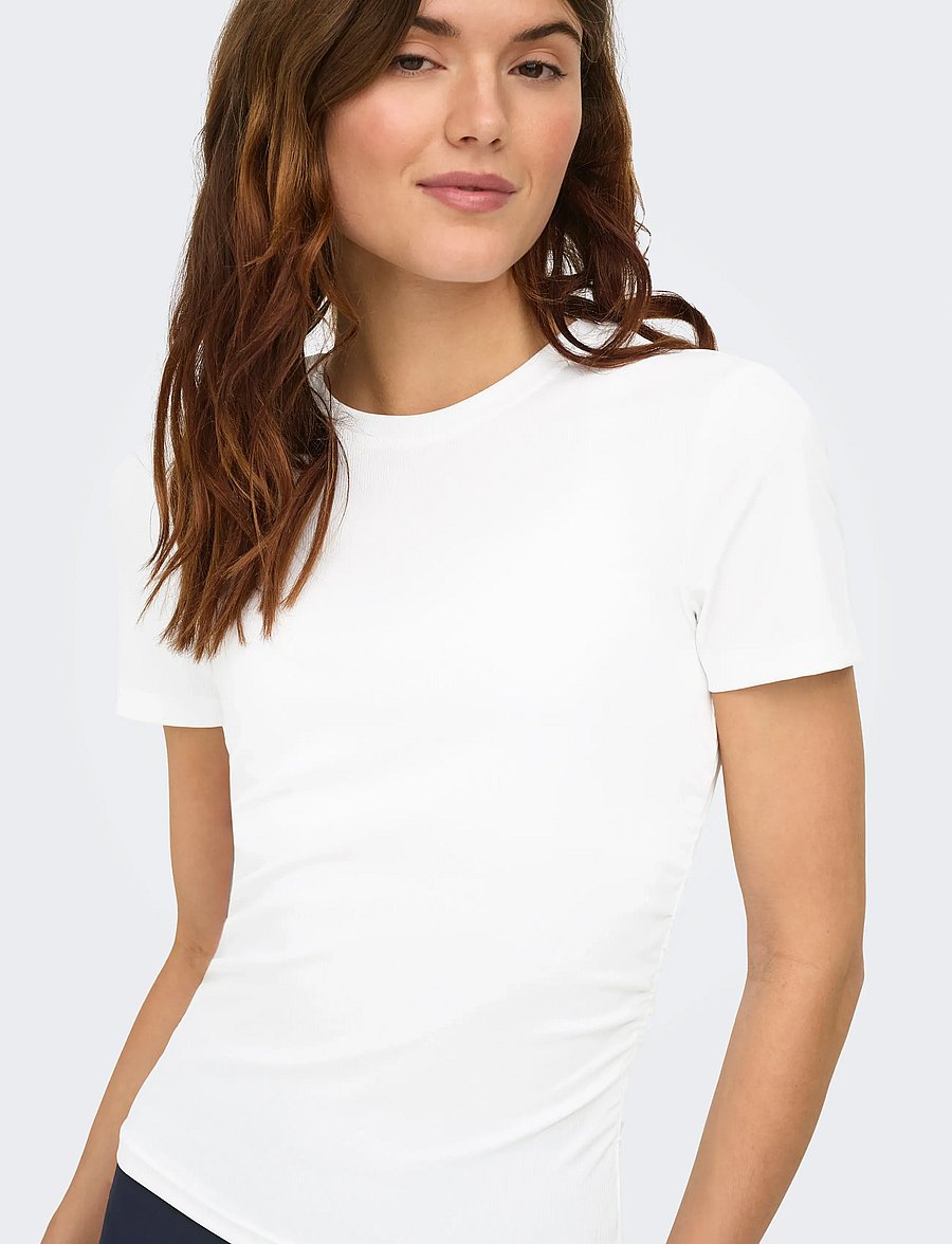 Only Play - ONPCILA ON SS SHORT RIB TOP - alussärgid ja t-särgid - white - 5