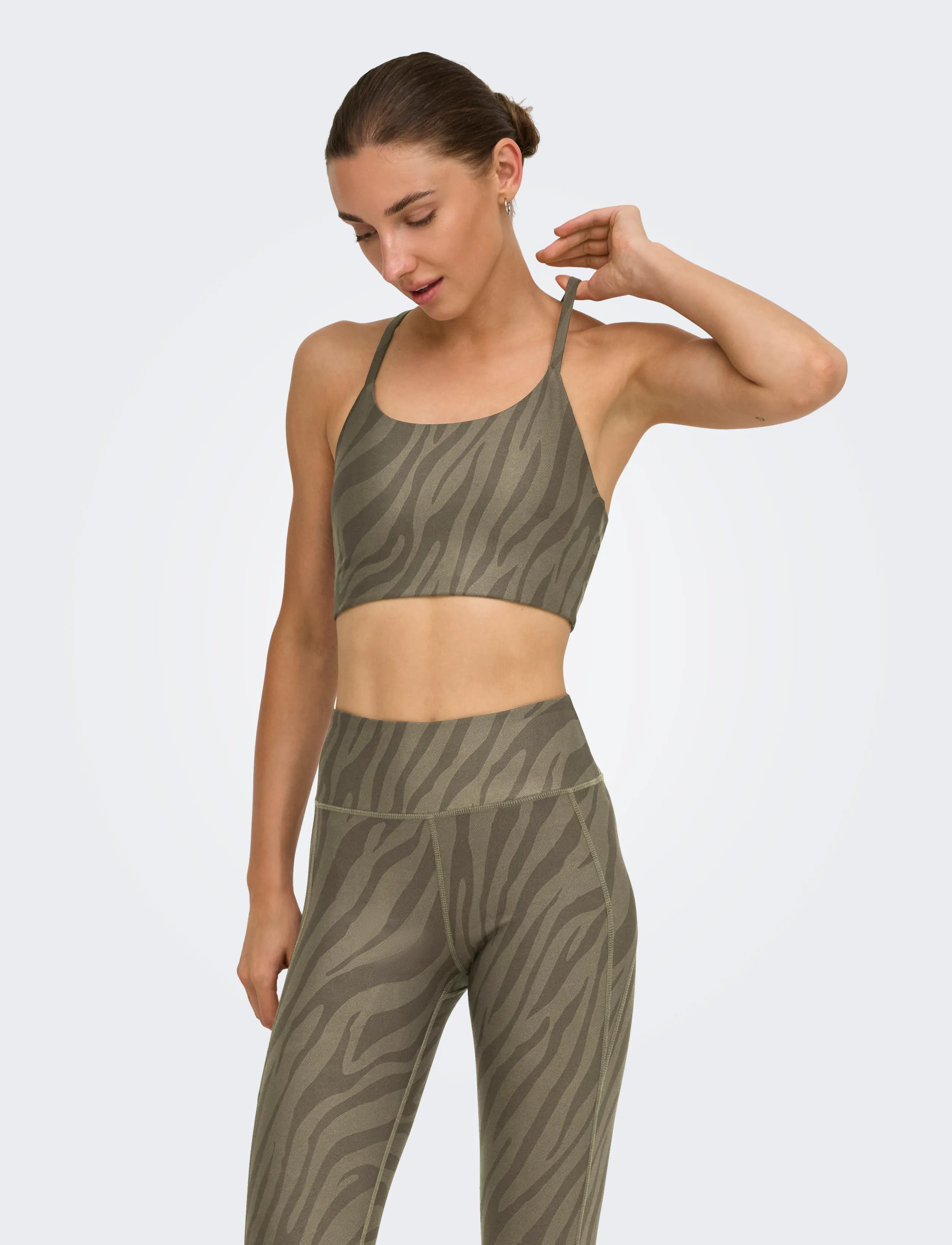 Only Play Onpcherry Aop Sports Bra, Kvinder, Zebraprint Sports-Bh, Multi/mønstret, Str: S