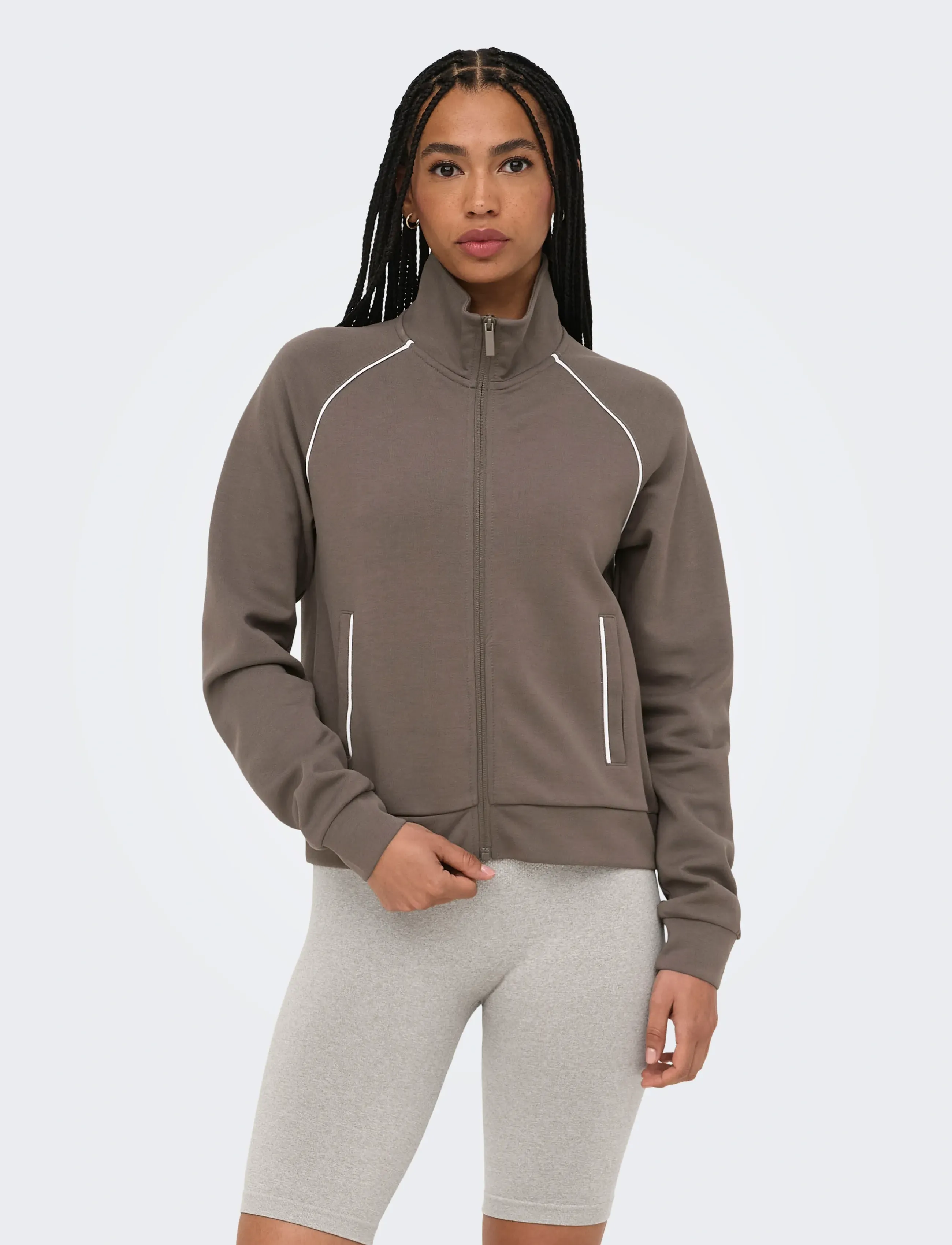 Only Play Onpsage Hn Piping Swt Cardigan, XS, Sport Sweatshirts & Hoodies, Braun - Sweatshirts, Frauen