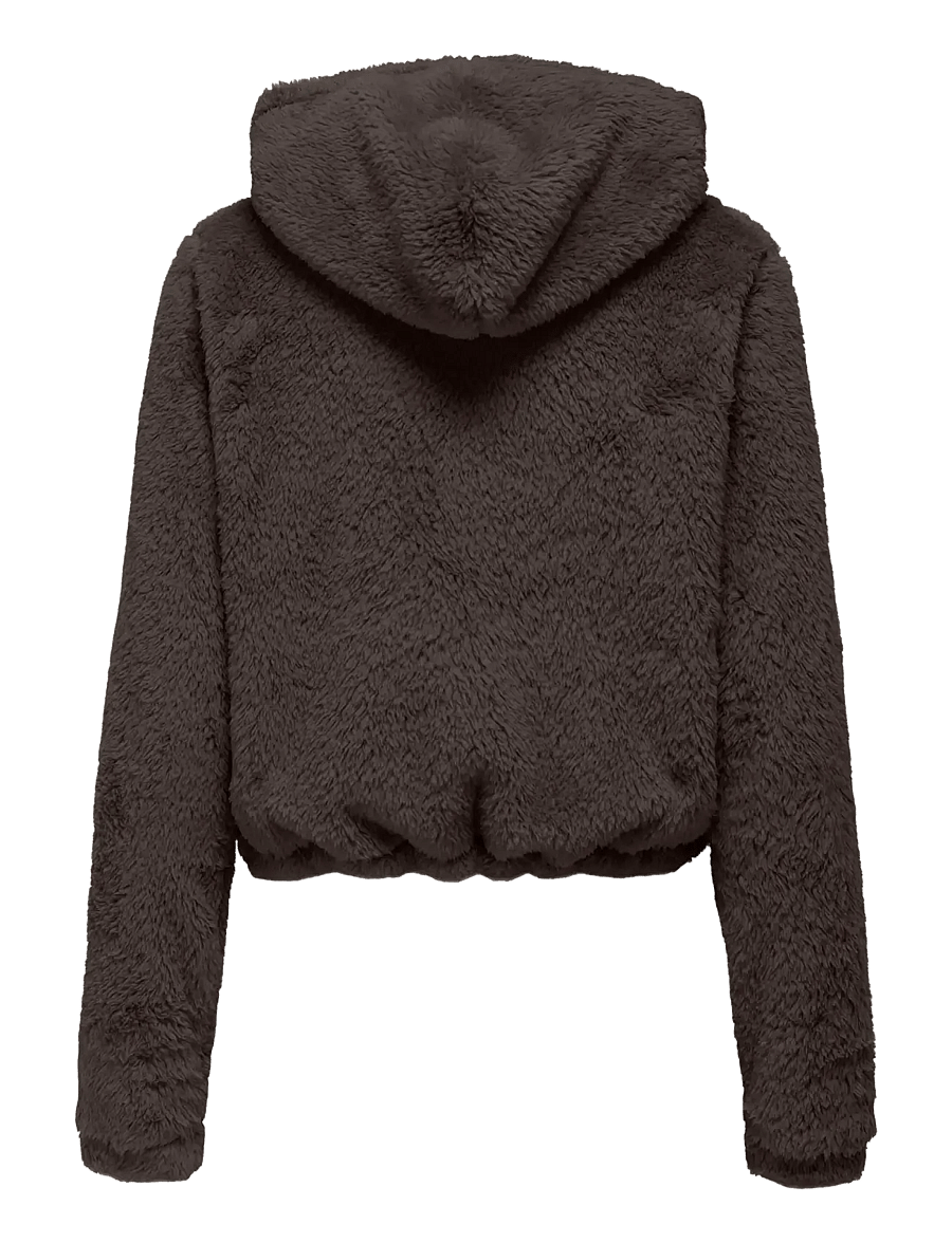 Only Play - ONPCAS-FLUF HOOD FZ LS SWT - chocolate torte - 1
