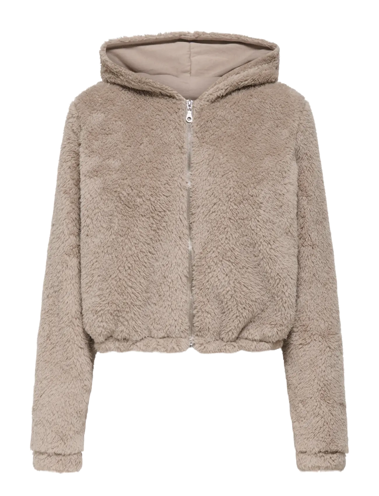Only Play ONPCAS-FLUF HOOD FZ LS SWT - Hoodies - STRING / beige