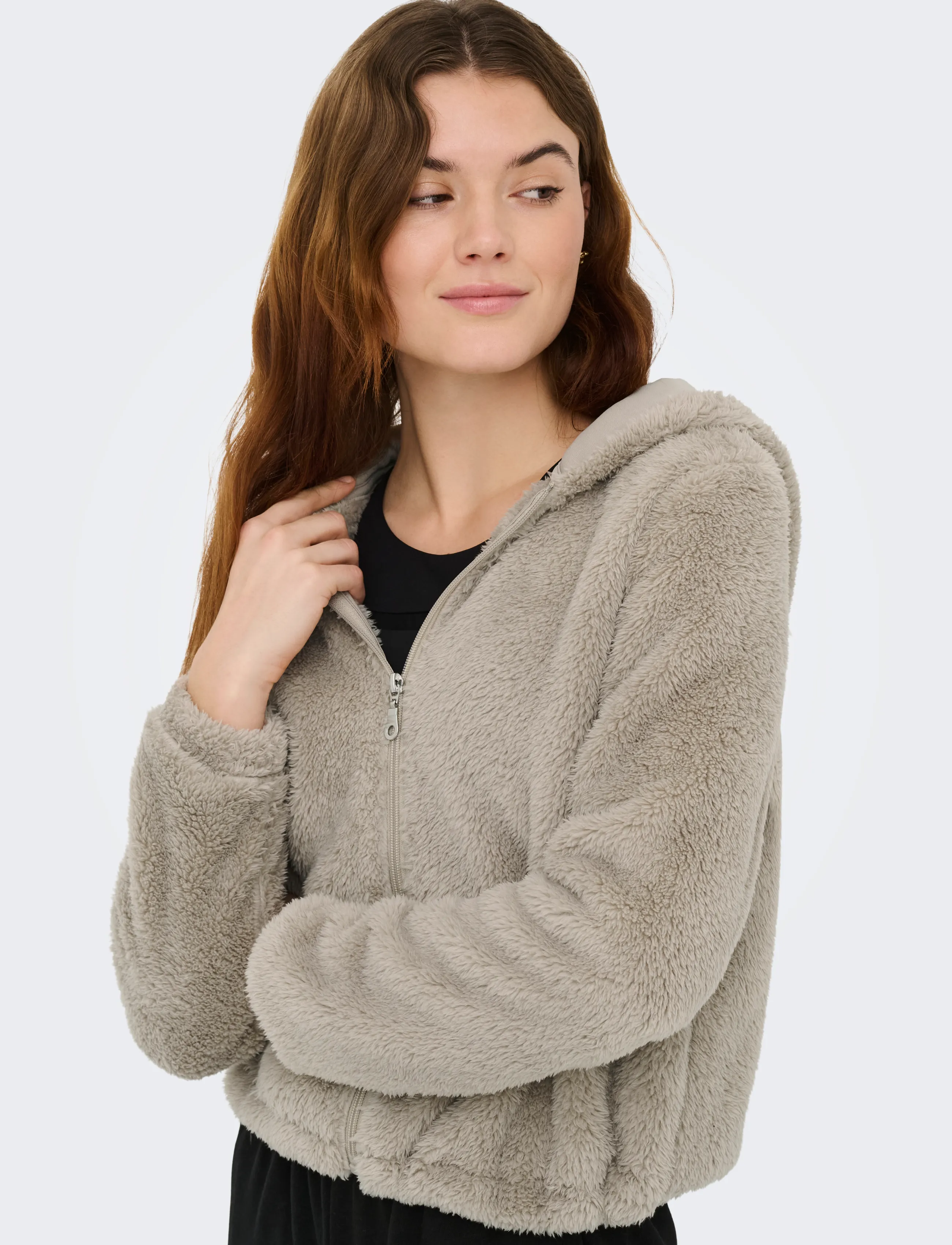 Only Play - ONPCAS-FLUF HOOD FZ LS SWT - tops - string - 5