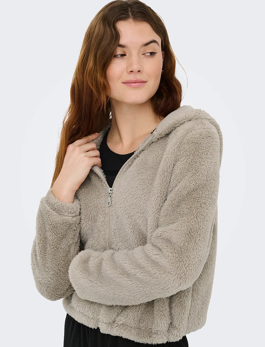 Only Play - ONPCAS-FLUF HOOD FZ LS SWT - sweatshirts - string - 5