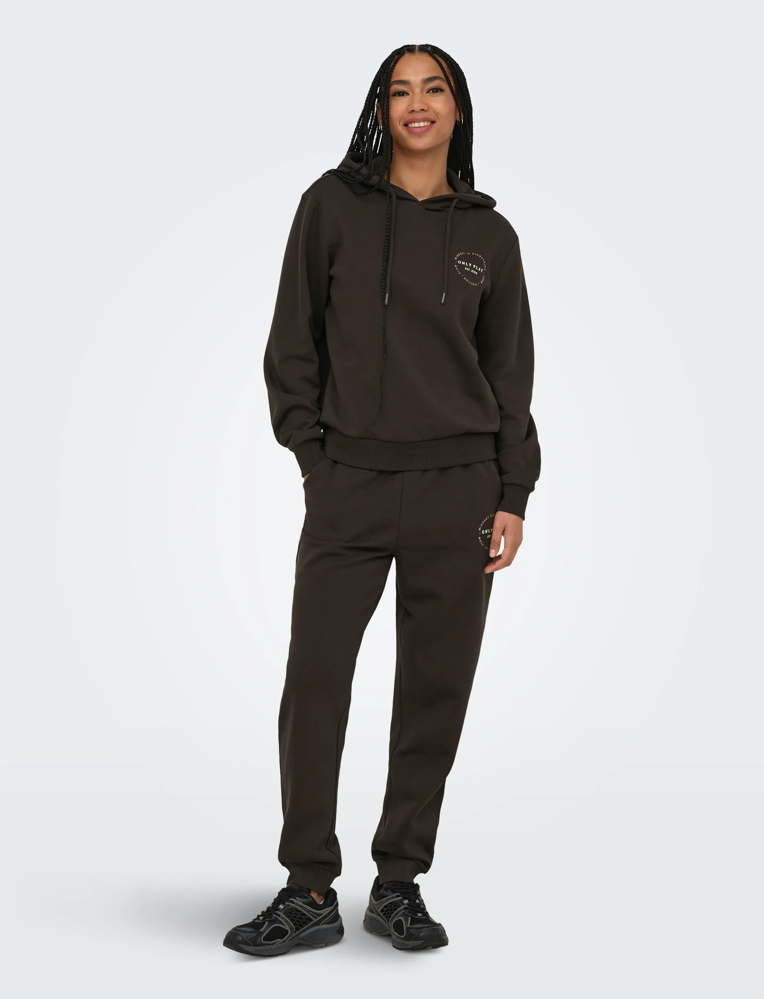 Only Play - ONPCAVA HOOD LS LOOSE BRUSH SWT - overdele - chocolate torte - 4