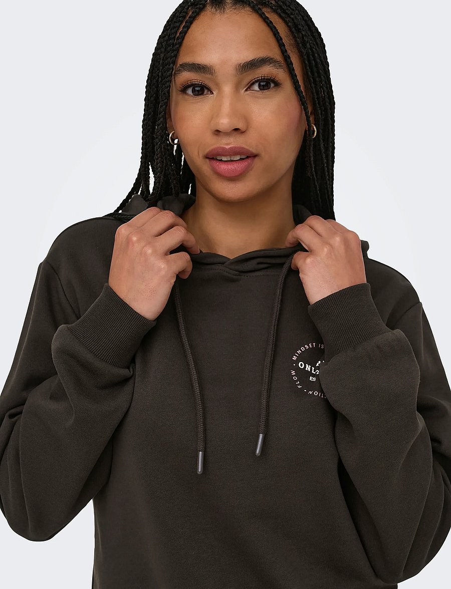 Only Play - ONPCAVA HOOD LS LOOSE BRUSH SWT - overdele - chocolate torte - 5